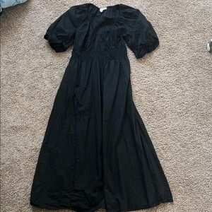 Loft Elegant Black Maxi Dress with Pockets